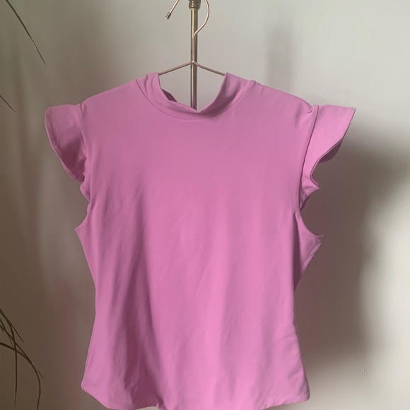 NWT Susana Monaco mock neck ruffled bodysuit. Size XL - Picture 5 of 7